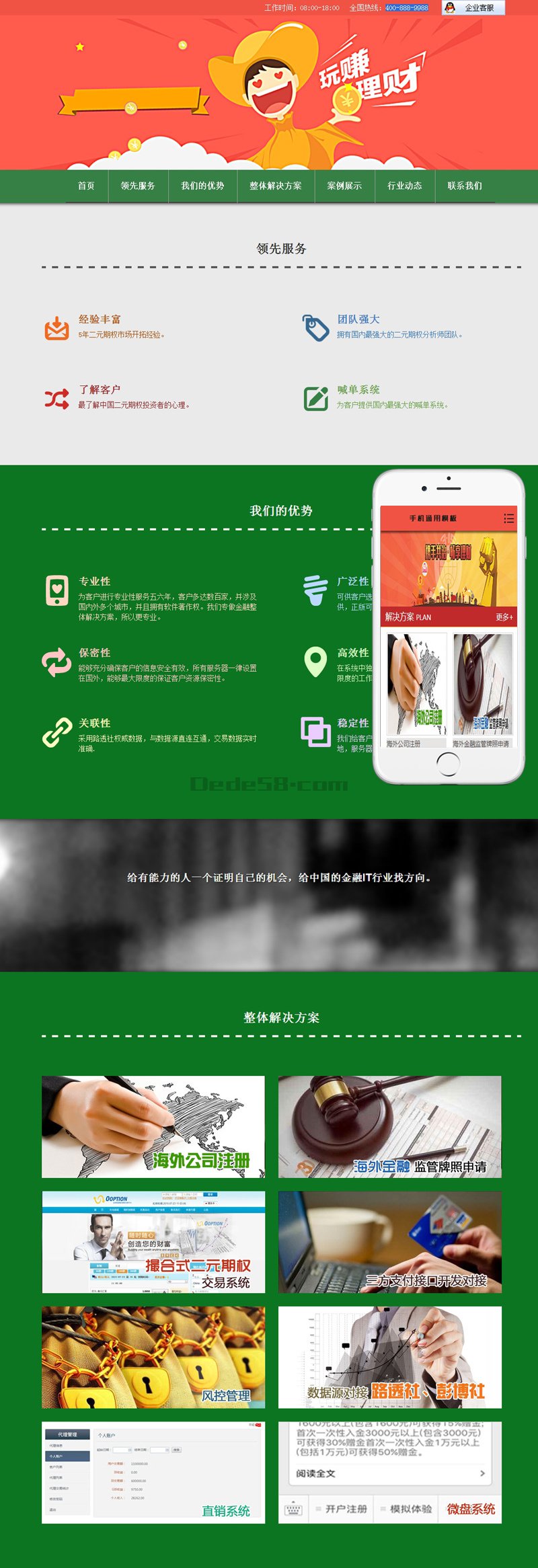 织梦期权分析喊单投资类网站织梦模板(带手机端)|精品资源|果果网