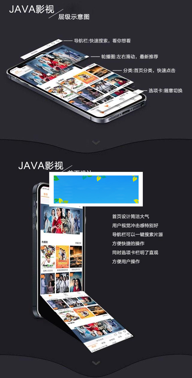2019新UI新版JAVA原生双端影视APP投屏影视APP源码|源码下载|精品资源|果果网|百度云盘下载