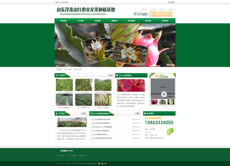 织梦dedecms绿色火龙果苗批发火龙果种植基地网站模板|精品资源|果果网|百度云盘下载