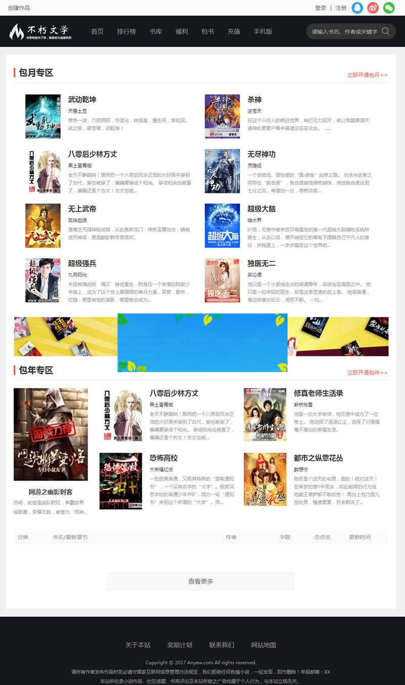 杰奇仿2019不朽文学网原创小说网站源码含支付宝支付接口+微信支付+微信登录+QQ登录+采集|精品资源|果果网