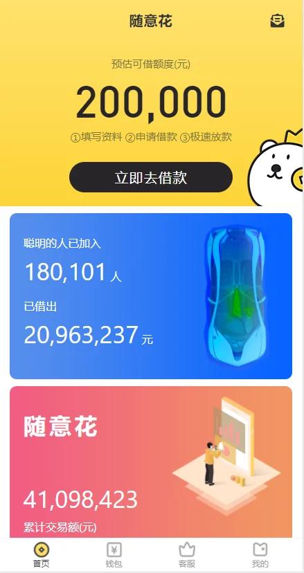 【亲测可用】UI很漂亮的2021完美运营版小贷完整源码/随意花|精品资源|果果网