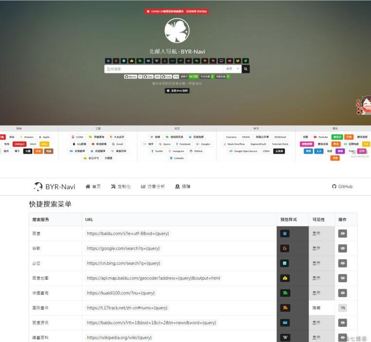Fomantic UI web框架构建的个性漂亮轻量级可配置网站导航源码|精品资源|果果网