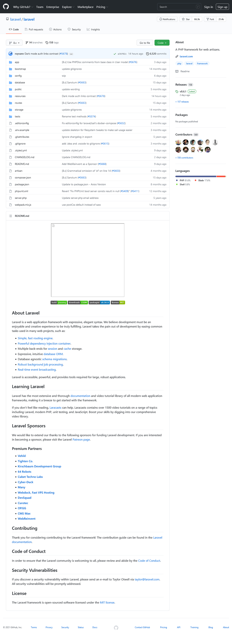 LaravelWeb应用程序框架v8.6.0-ss|精品资源|果果网|百度云盘下载