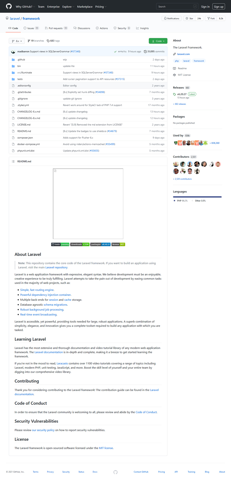 Laravel Web应用程序框架 v8.41.0|精品资源|果果网|百度云盘下载