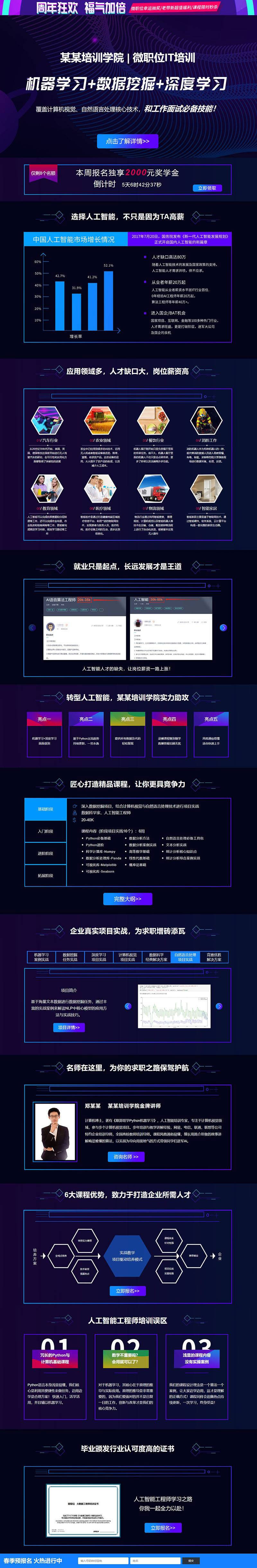 人工智能IT培训机构宣传专题落地页源码 dedecms织梦模板|精品资源|果果网