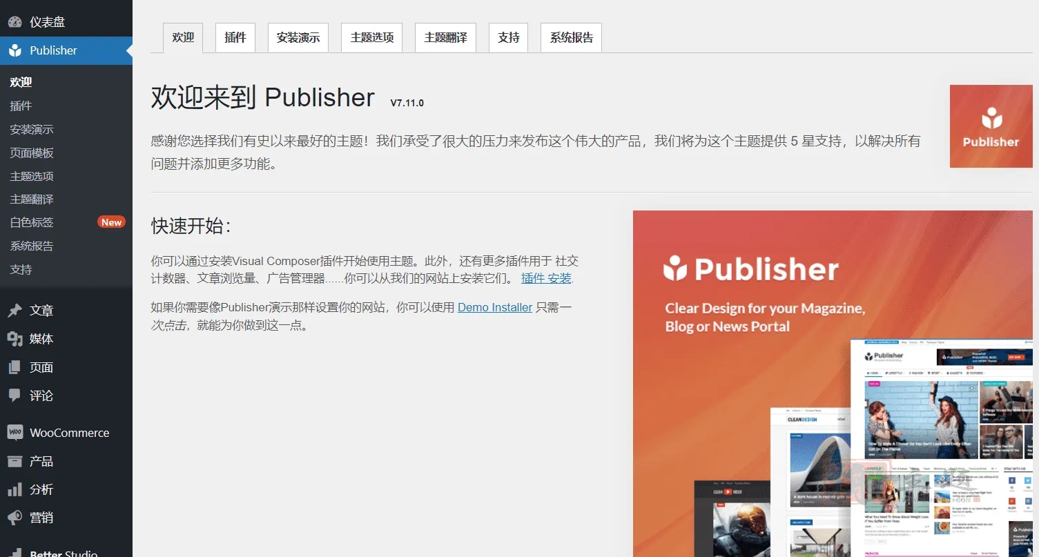 Publisher Pro 7.12.0汉化中文版|杂志报纸博客多合一WordPress主题|精品资源|果果网