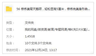 [技能提升]《修炼美背天鹅颈，轻松显高5厘米，修炼完美身形曲线》[9课(MP4视频)资料合集]【百度云网盘下载】|精品资源|果果网